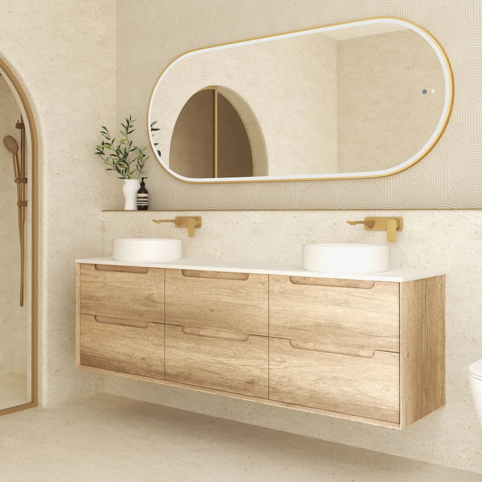 Otti Byron Wall Hung Vanity With Stone Top for Above Counter Basin