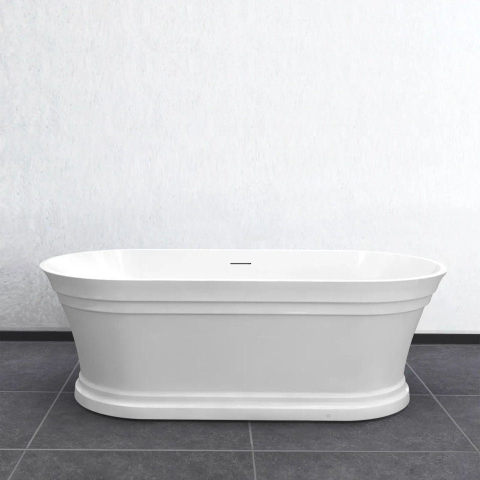 Otti Hampton 1700x800x560 Gloss White Bathtub With Overflow