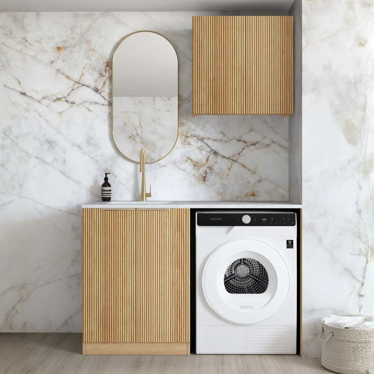 Otti Havana 1305mm Fluted Laundry Set A - Woodland Oak LA-1305A-HAWL-CA - The Blue Space