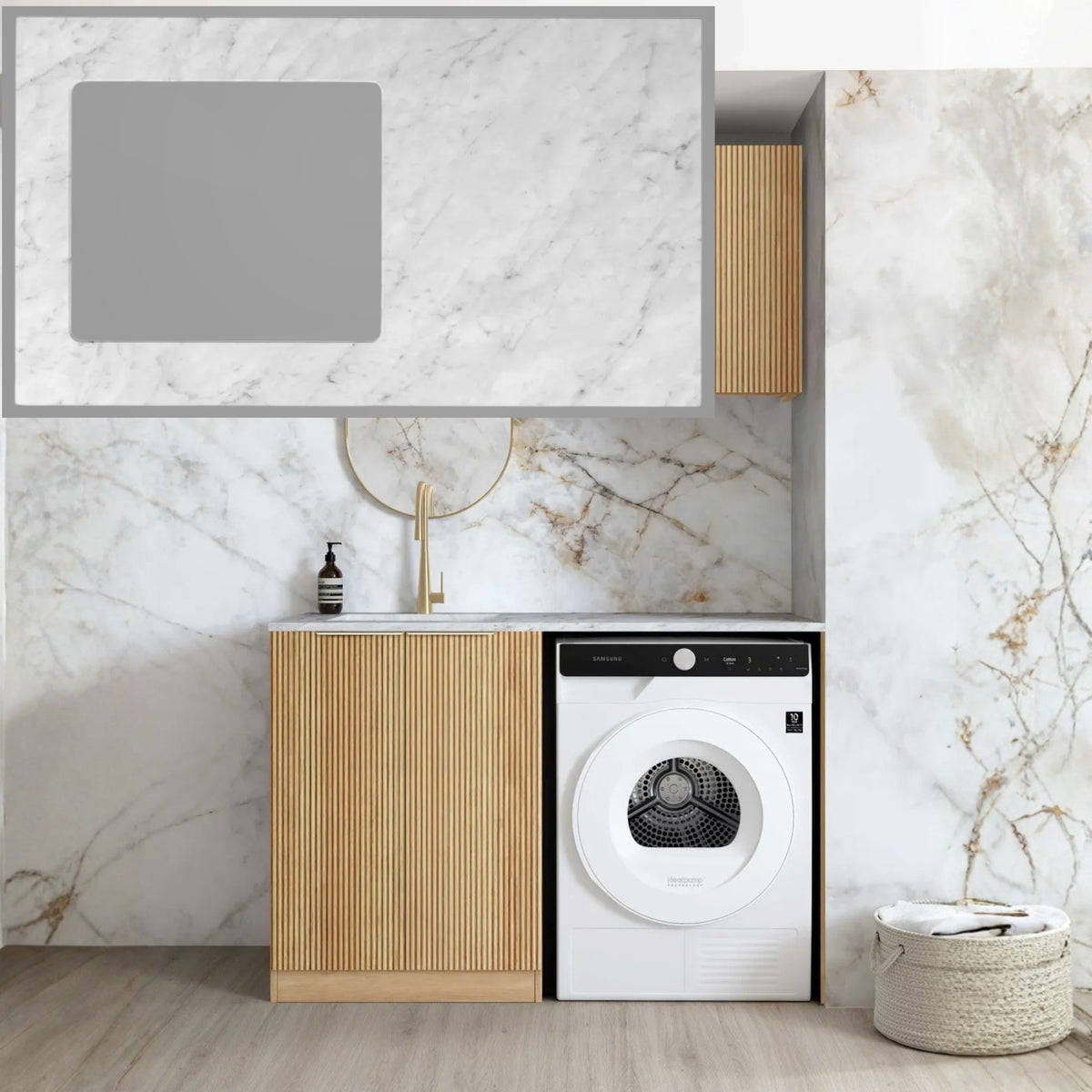 Otti Havana 1305mm Fluted Laundry Set A Woodland Oak LA-1305A-HAWL-NCA - The Blue Space