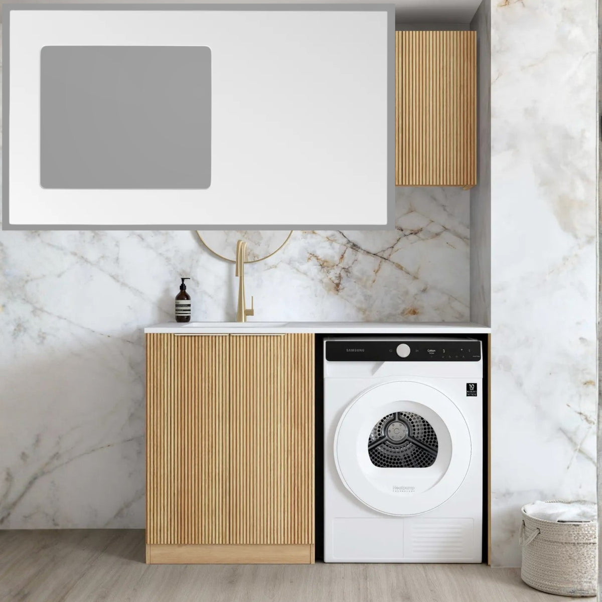 Otti Havana 1305mm Fluted Laundry Set A Woodland Oak LA-1305A-HAWL-PW - The Blue Space