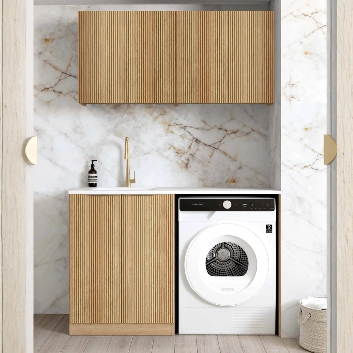 Otti Havana 1305mm Fluted Laundry Set B - Woodland Oak LA-1305B-HAWL-MW - The Blue Space