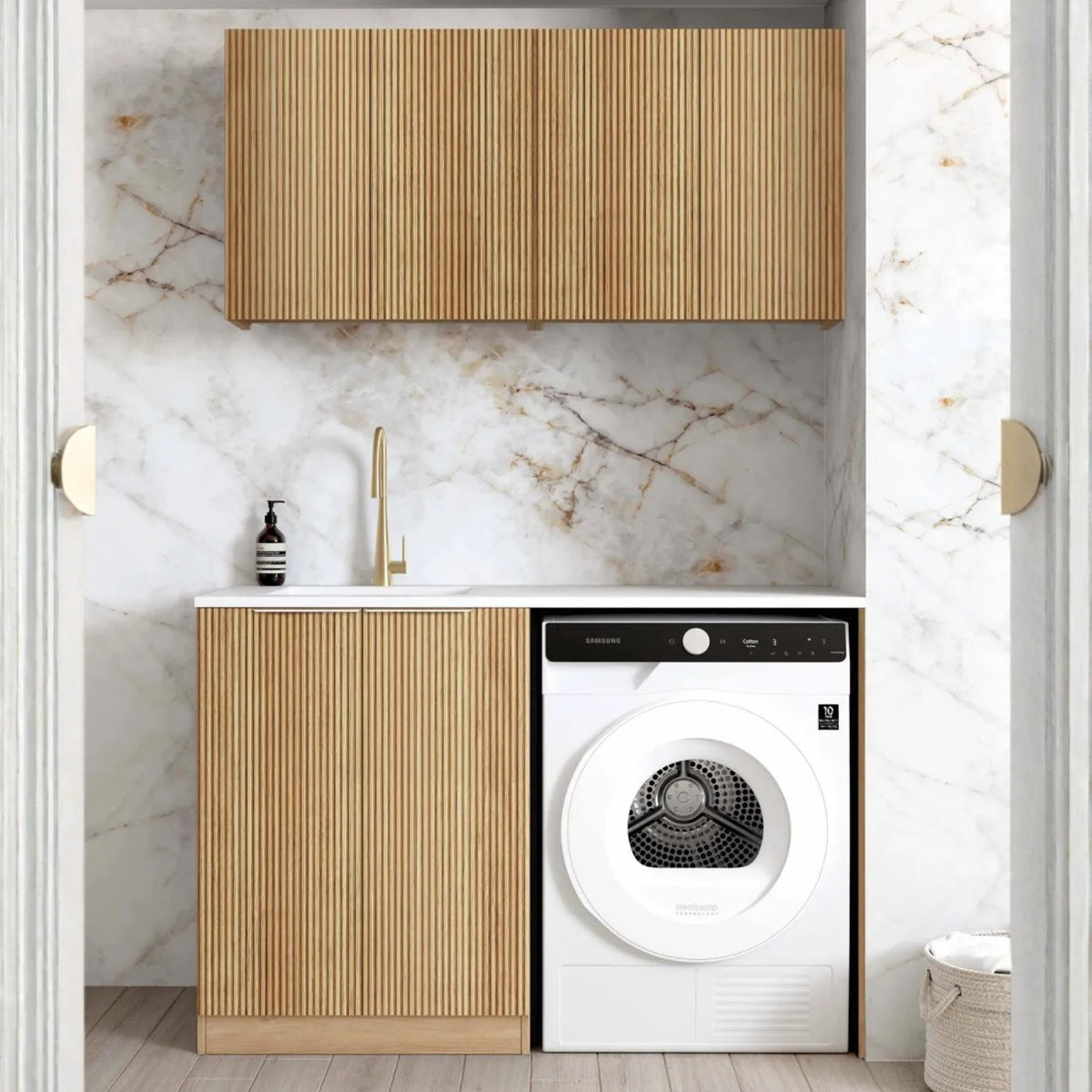 Otti Havana 1305mm Fluted Laundry Set B - Woodland Oak LA-1305B-HAWL-PW - The Blue Space