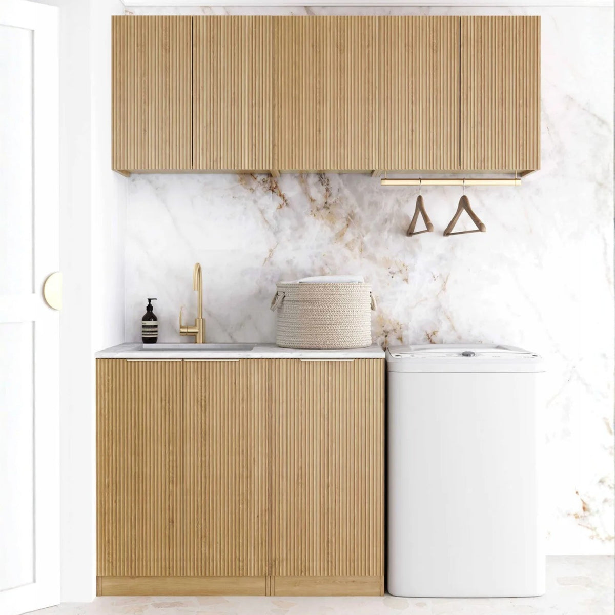 Otti Havana 1715mm Fluted Laundry Set B - Woodland Oak LA-1715B-HAWL-NCA - The Blue Space