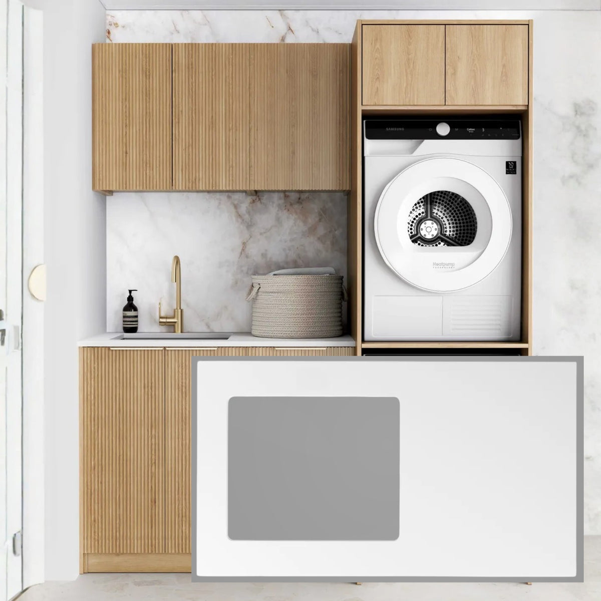 Otti Havana 1715mm Fluted Laundry Set C Woodland Oak LA-1715C-HAWL-MW - The Blue Space