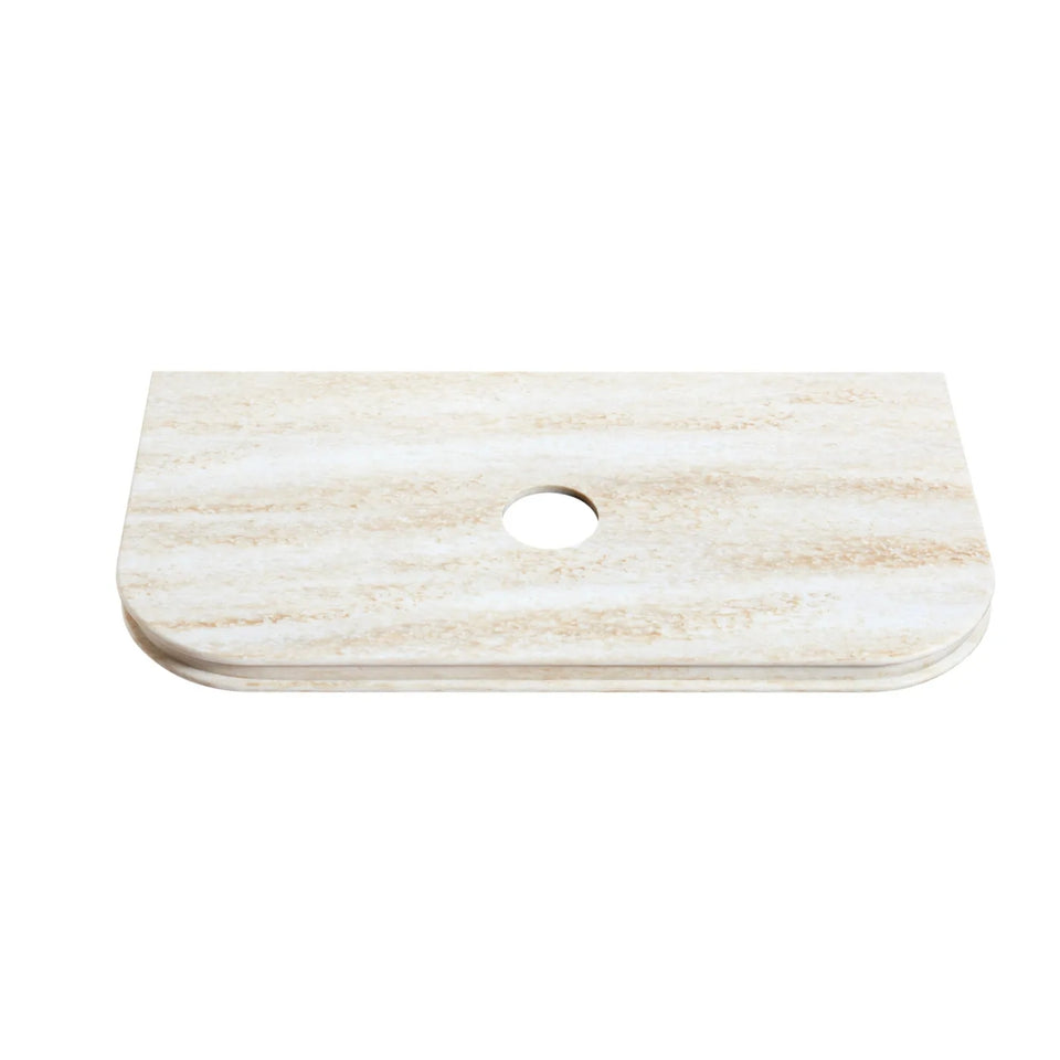 Otti Havana Fluted Curved Wall Hung Vanity with Stone Top - Sable Walnut