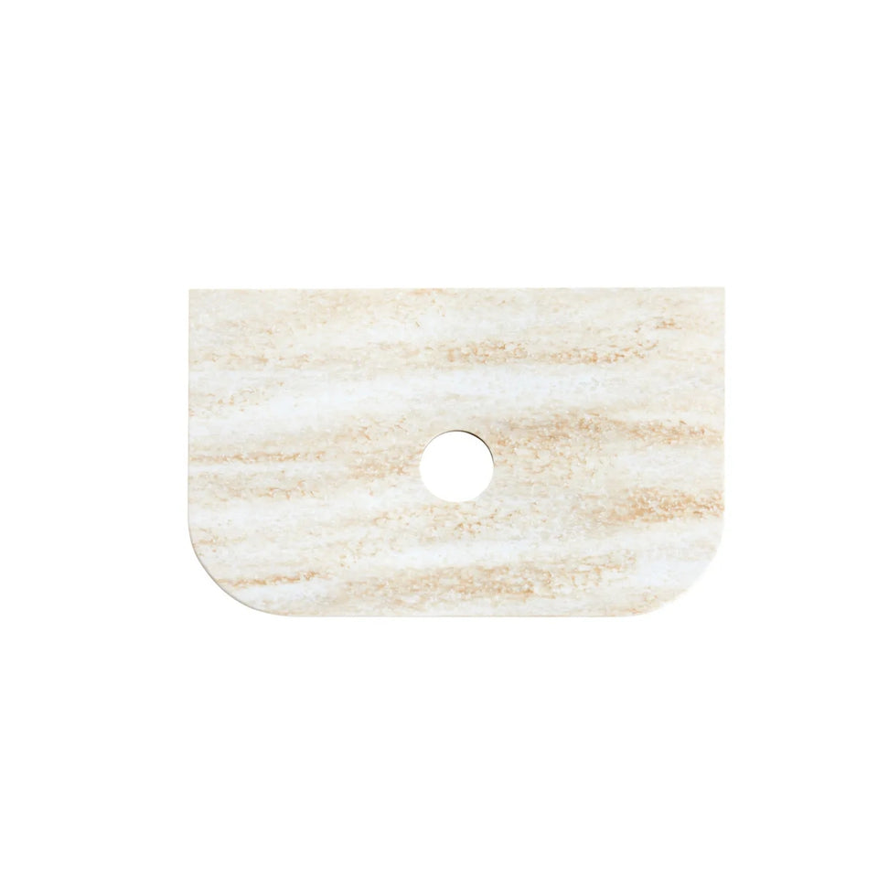 Otti Havana Fluted Curved Wall Hung Vanity with Stone Top - Sable Walnut