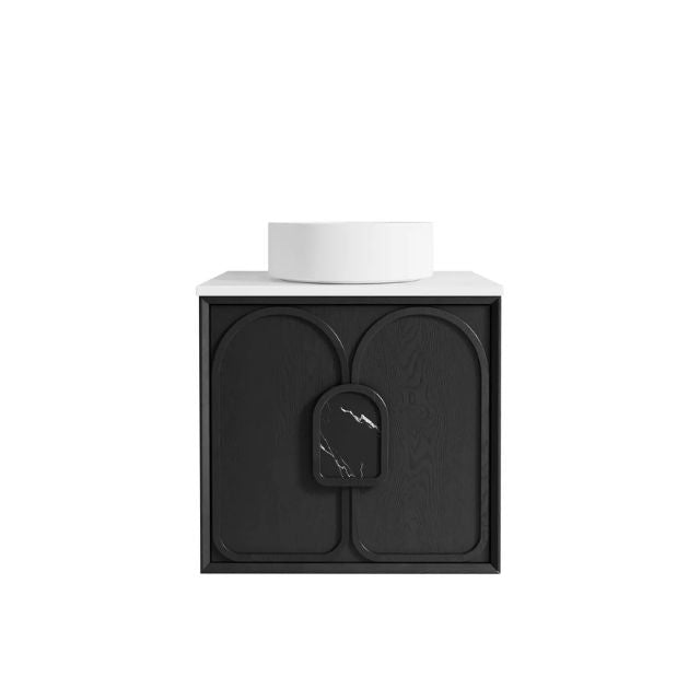 Otti Laguna Mk II Black Oak Wall Hung Vanity with Matte White Top