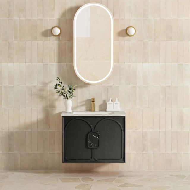 Otti Laguna Mk II Wall Hung Vanity in Black Oak with Undermount Basin
