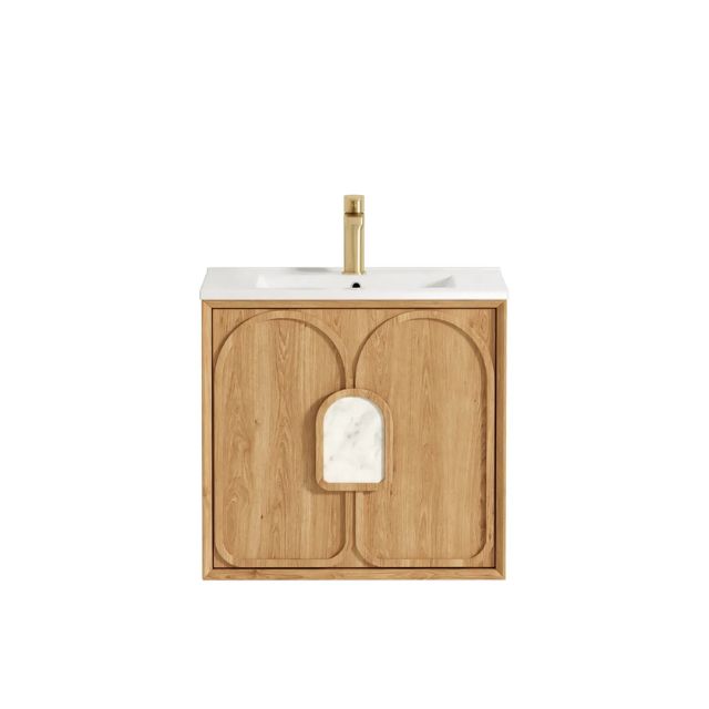 Otti Laguna Mk II Woodland Oak Wall Hung Vanity with Ceramic Top