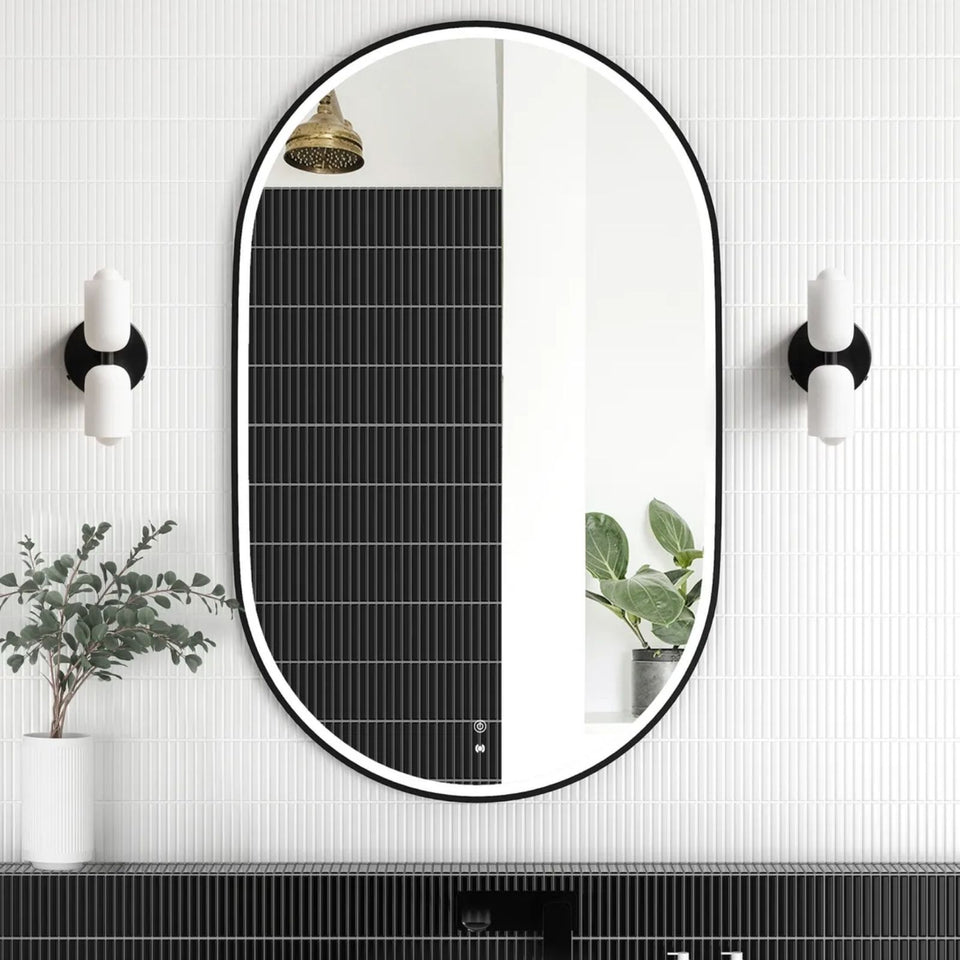 Otti LED Noosa 1200mm x 750mm Metal Frame Mirror - Black
