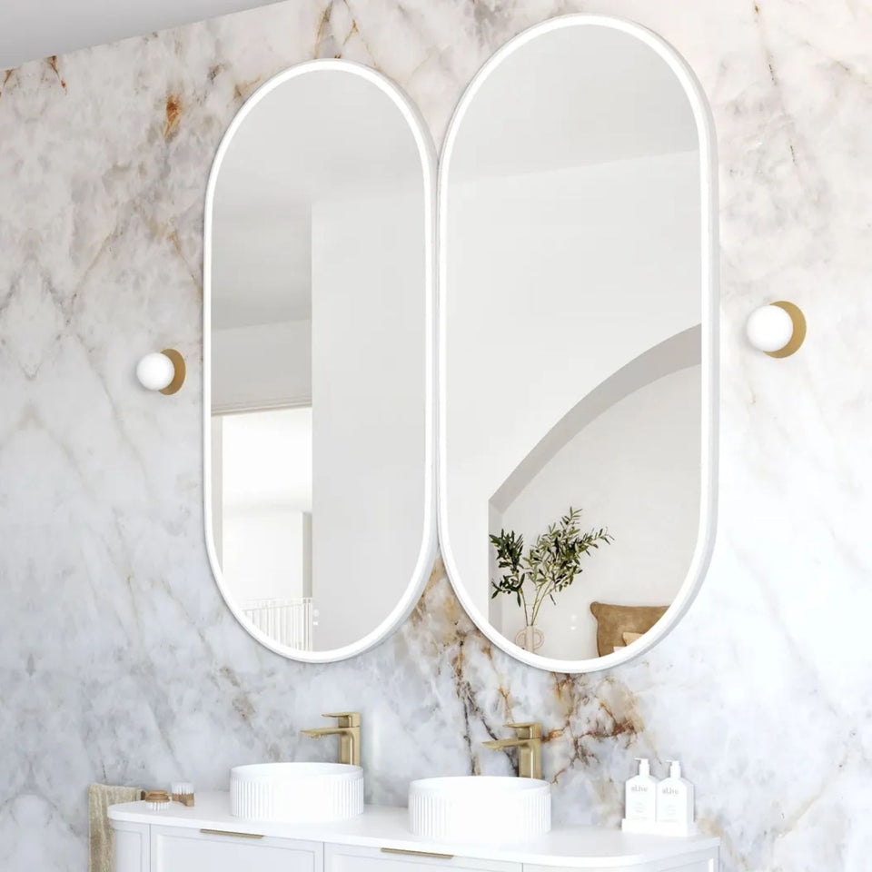 Otti LED Noosa 1500mm x 750mm Metal Frame Mirror - White