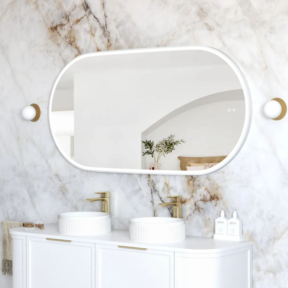 Otti LED Noosa 1500mm x 750mm Metal Frame Mirror - White