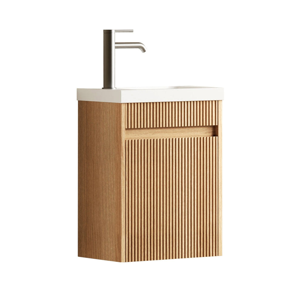 Otti Mini Ensuite Fluted Vanity - 400mm Woodland Oak