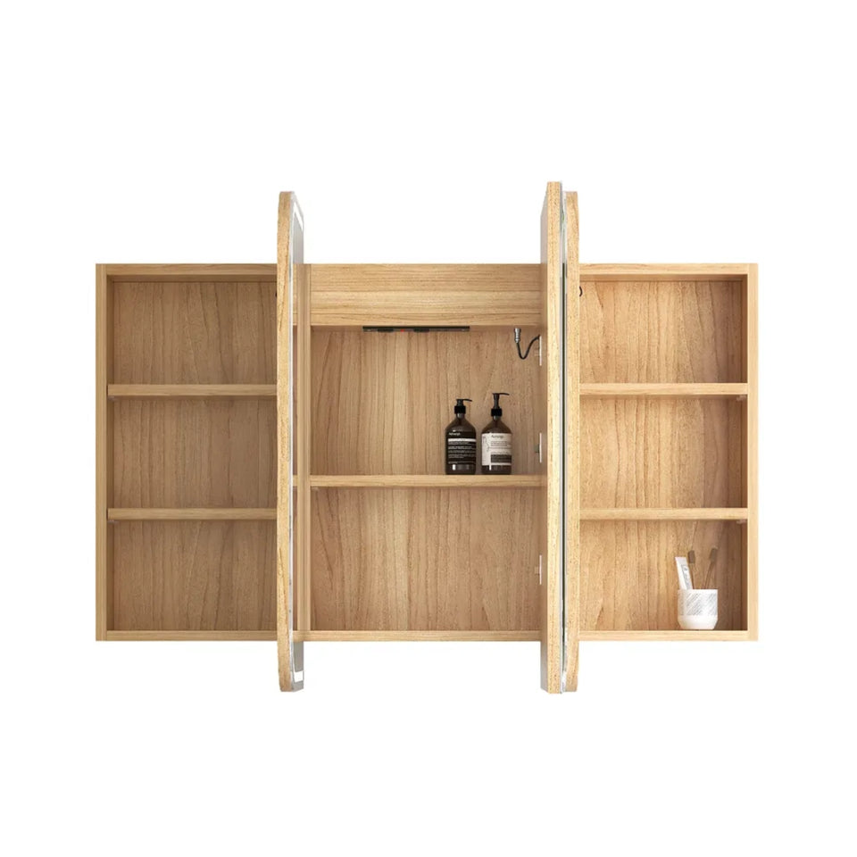 Otti Newport LED Shaving Cabinet Premium Edition - Natural Oak
