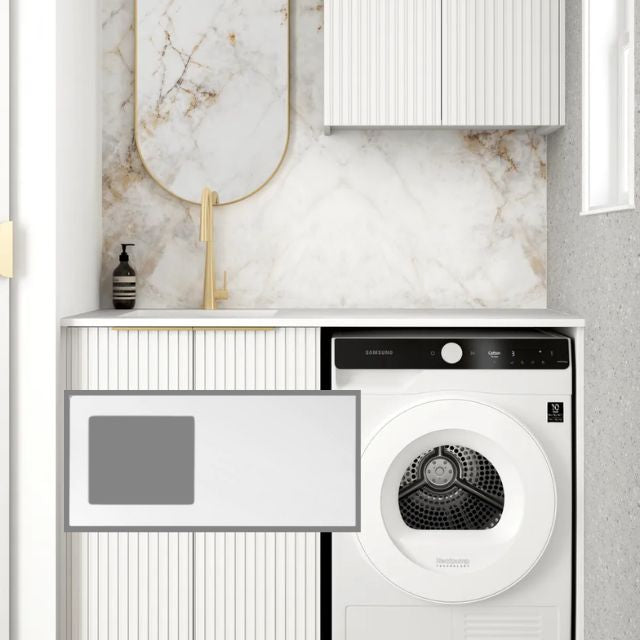 Otti Noosa 1305mm Laundry Set A - White with Pure White Top LA-1305A-NSW-PW-KIT | The Blue Space