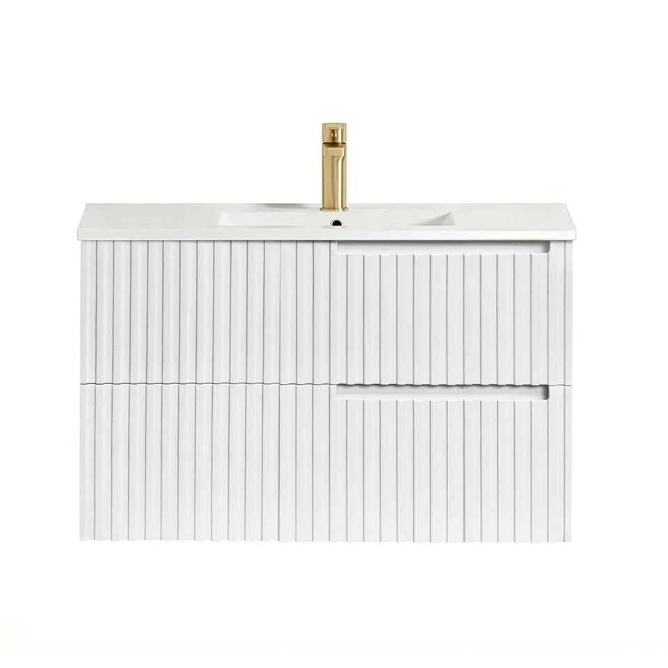 Otti Noosa Wave Board Wall Hung Vanity with Slimline Ceramic Top