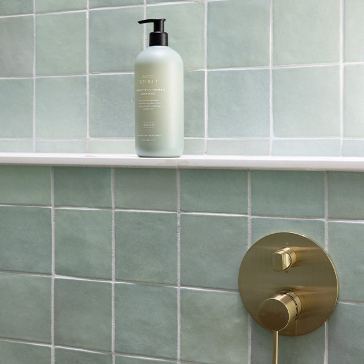 Lifestyle Pale Green Dianna Zellige Look Spanish Ceramic Tile - The Blue Space