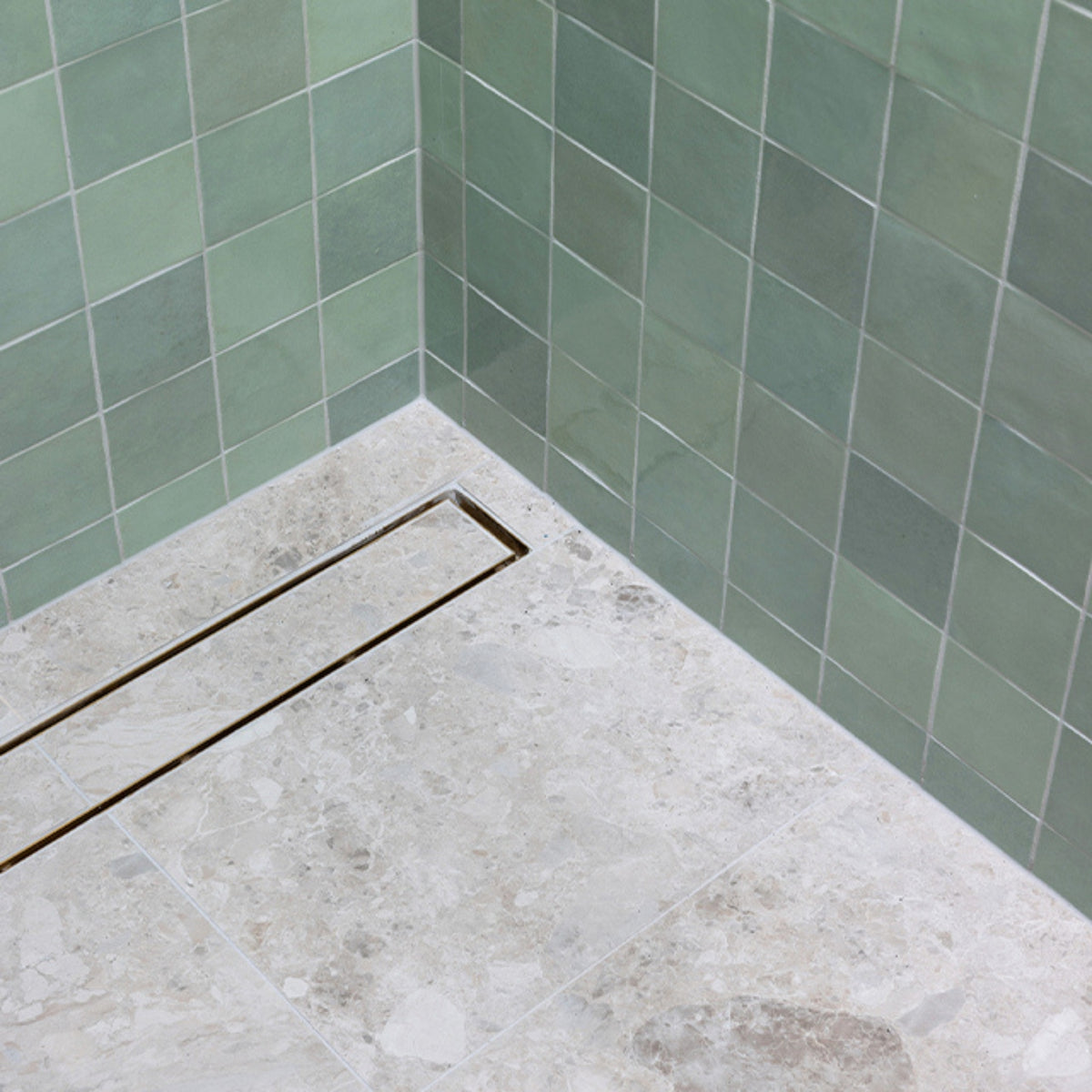 Lifestyle Pale Green Dianna Zellige Look Spanish Ceramic Tile - The Blue Space