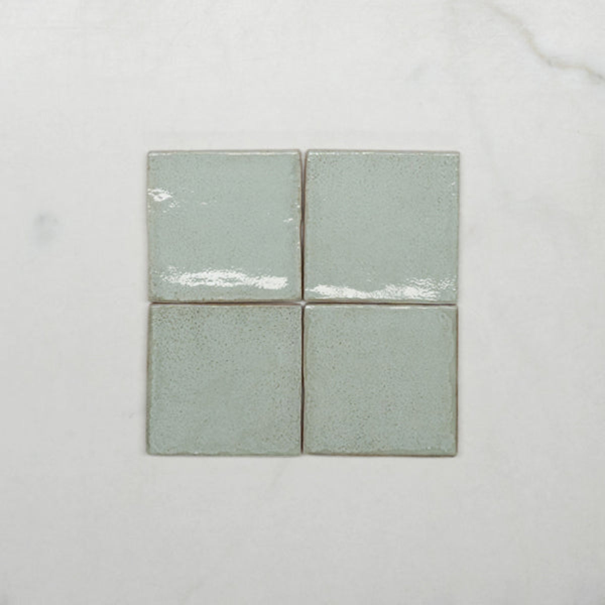 Faces Pale Green Dianna Zellige Tile 100 x 100 x 9mm Spanish Ceramic - The Blue Space