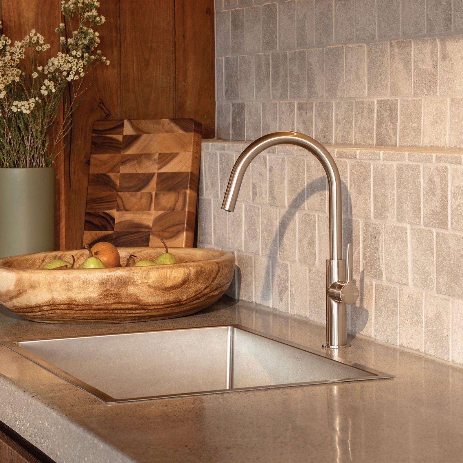 Main Phoenix Sink Mixer 190mm - Brushed Nickel 139-7330-40-1 - The Blue Space