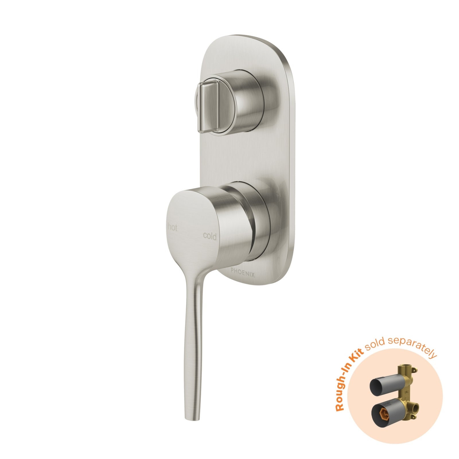 Phoenix Switchmix Shower Bath Diverter Mixer Fit Off Kit Only - Brushed Nickel 139-2940-40-1 - The Blue Space