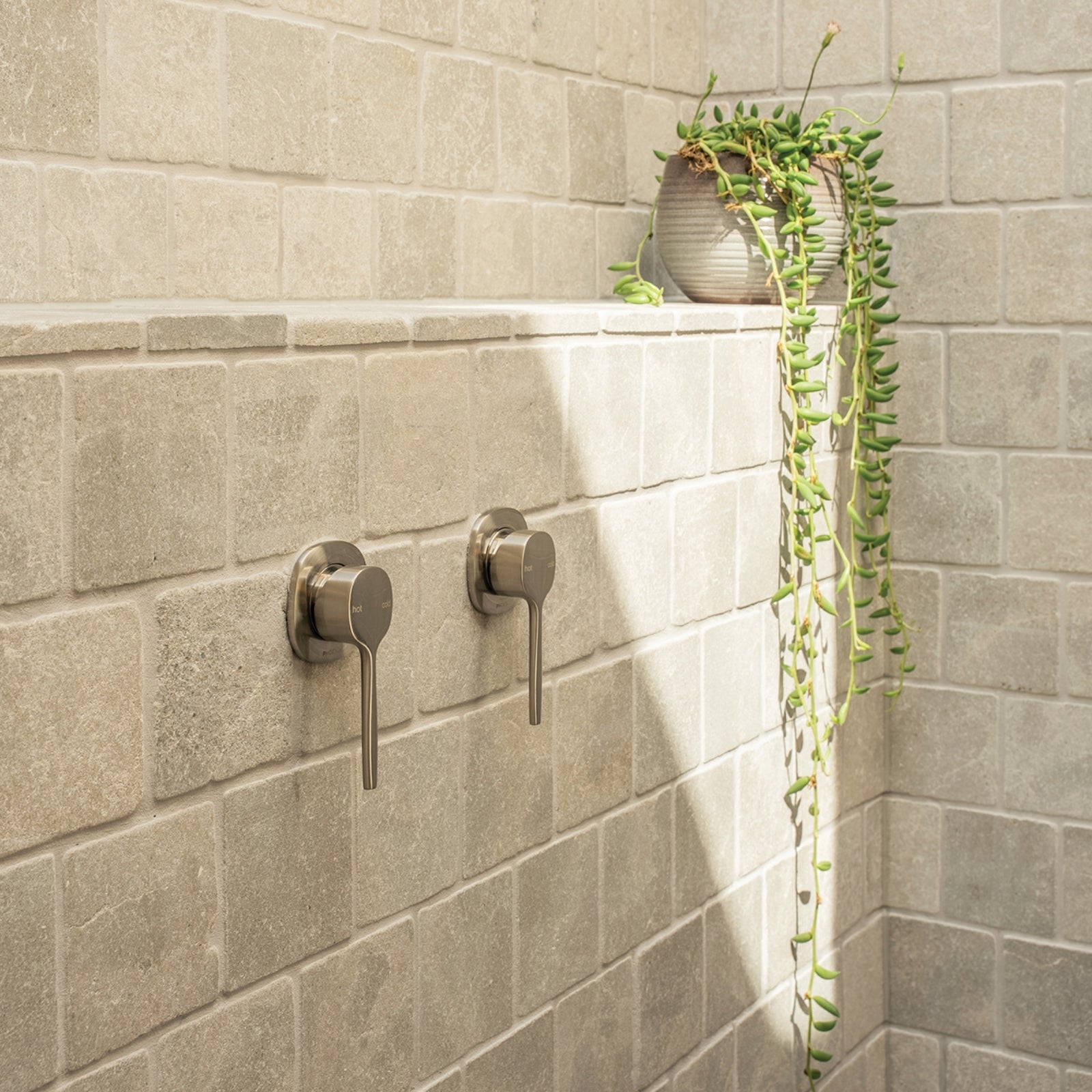 Main Phoenix Switchmix Shower Wall Mixer Complete Kit - Brushed Nickel 139-2800-40-1 - The Blue Space