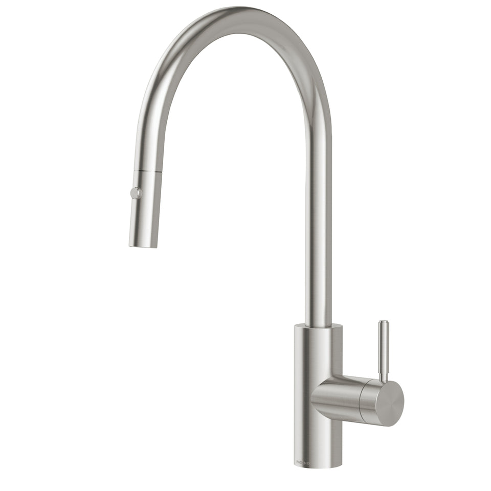 Phoenix Vivid MKII Pull Out Sink Mixer 230mm Gooseneck - Stainless Steel