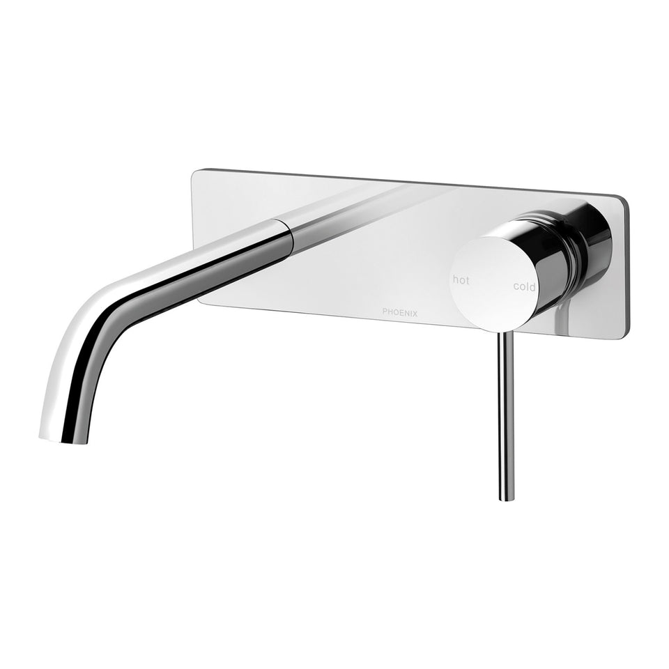 Phoenix Vivid Slimline SwitchMix Wall Basin / Bath Mixer Set 180mm Chrome (Complete Kit)