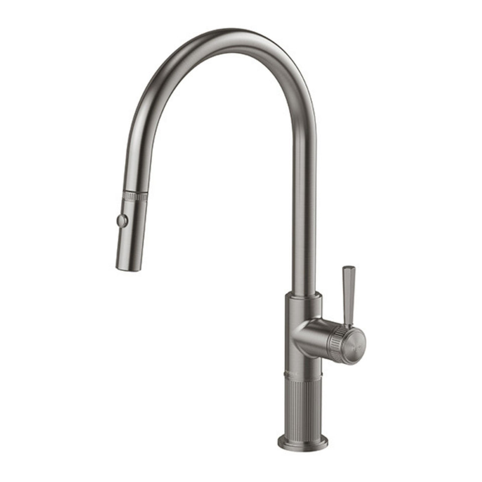 Phoenix Wiltern Pull Out Sink Mixer 230mm - Brushed Carbon