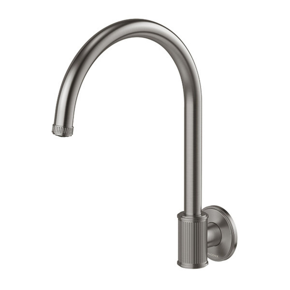 Phoenix Wiltern Wall Sink Outlet 180mm - Brushed Carbon