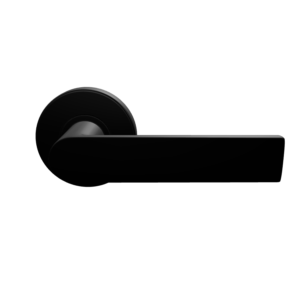 Lockwood Element L3 Velocity Privacy Lever Door Handle Set Large Round Rose Matte Black VEL2/L3MBK - The Blue Space