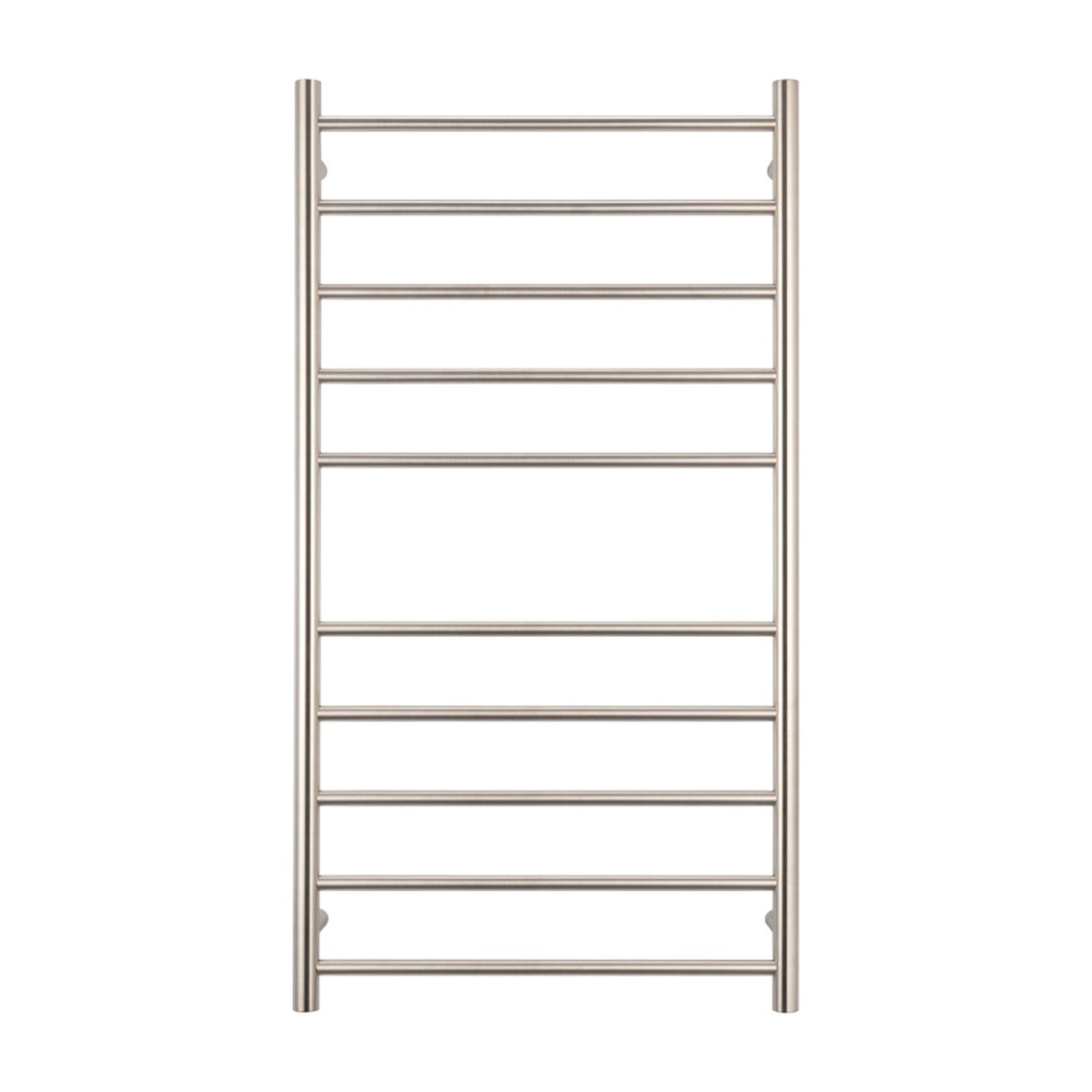 Front Radiant Heated Round Ladder 600 X 1100mm Brushed Nickel BN-RTR02 - The Blue Space