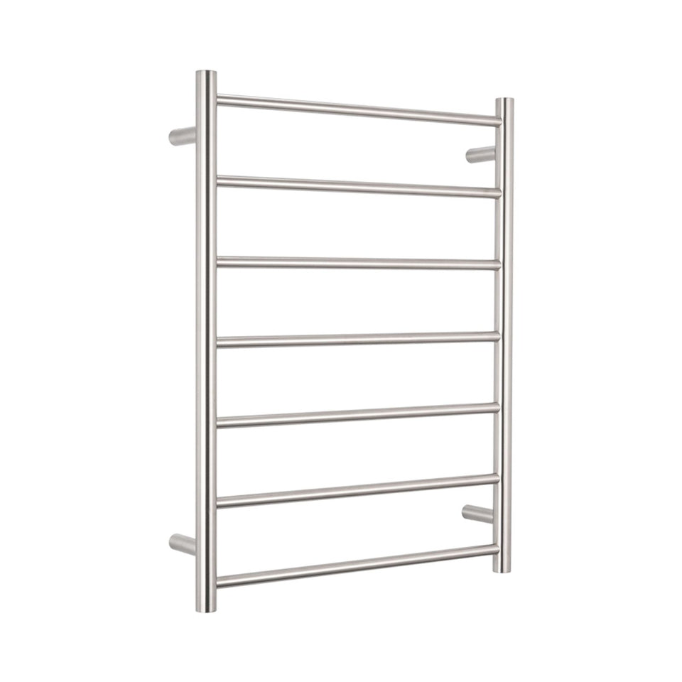 Radiant Round 7 Bar Heated Rail 600mmx800mm Brushed Stainless Steel