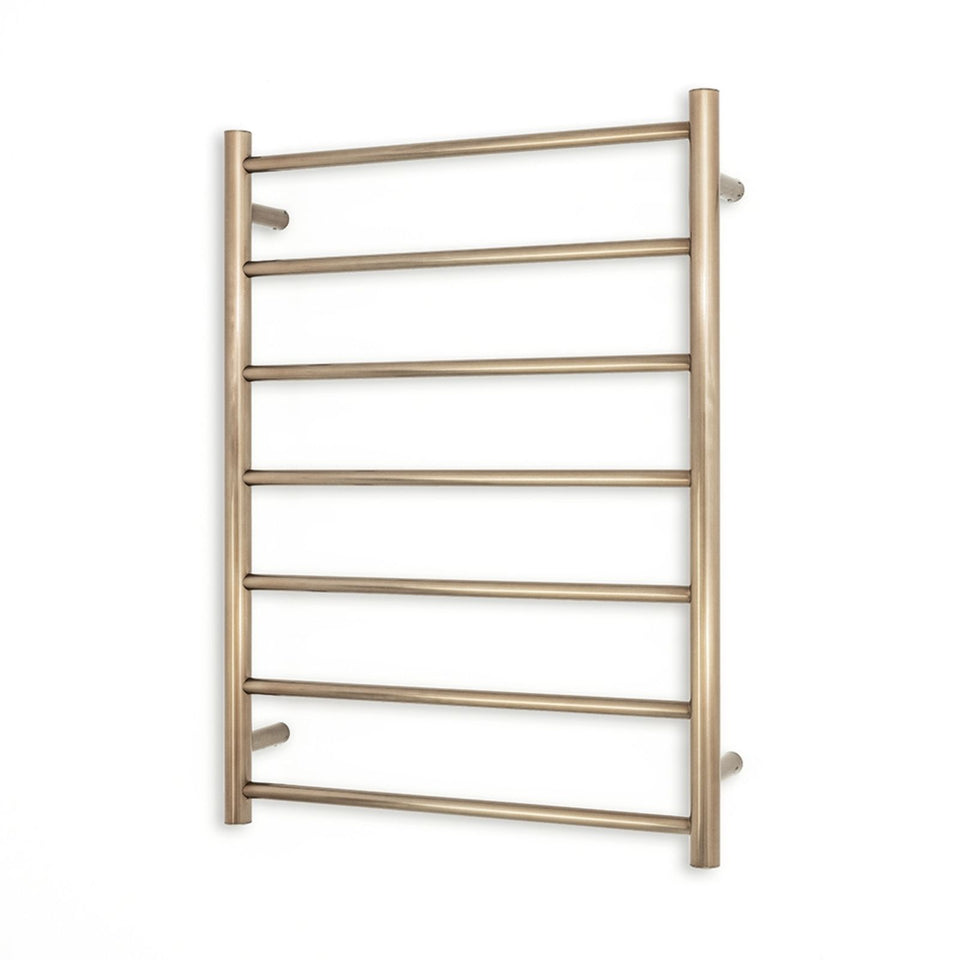 Radiant 7 Bar Round Heated Towel Ladder 600w x 800h Champagne