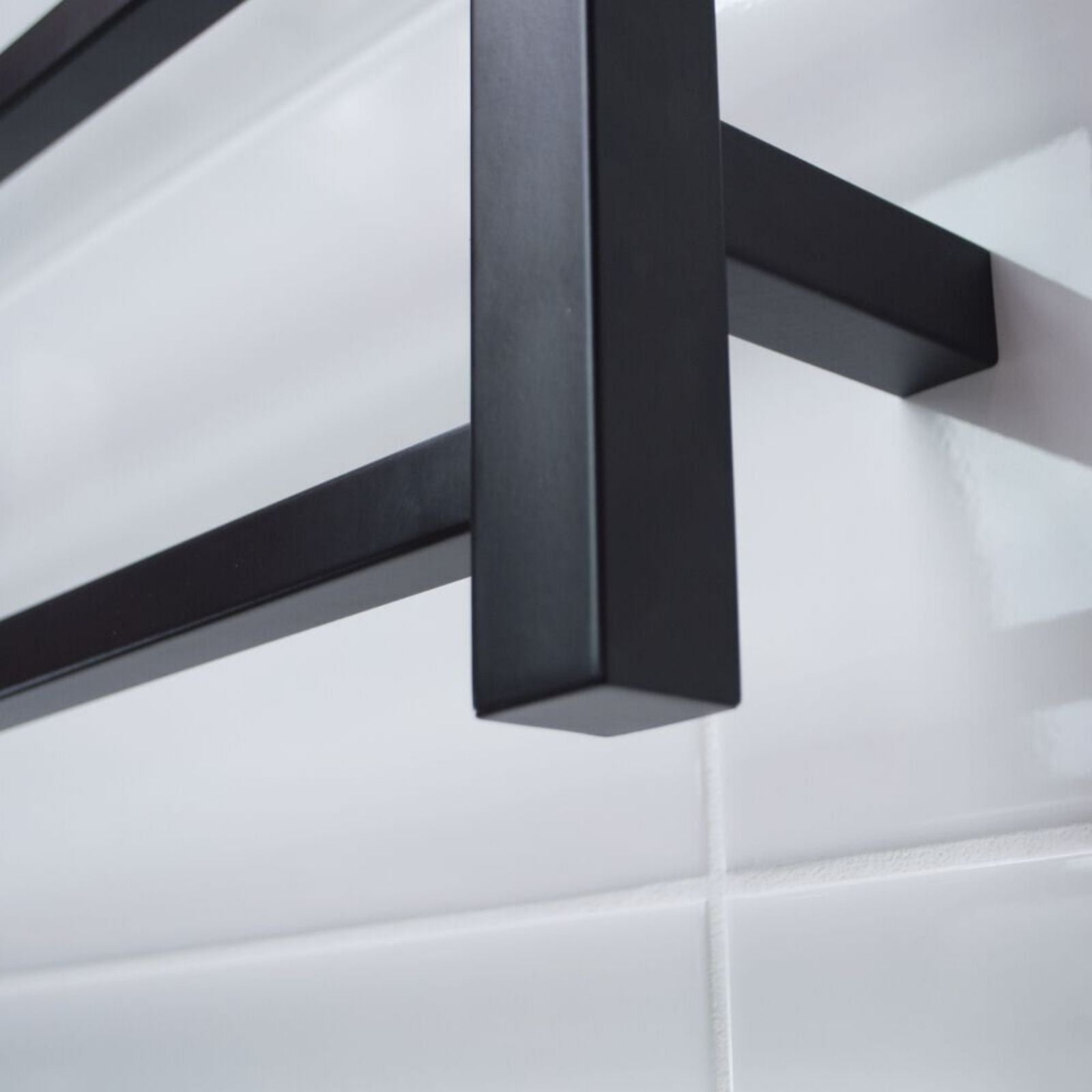 Close Radiant Heated Square Ladder 600 X 800mm Matt Black BSTR01 - The Blue Space