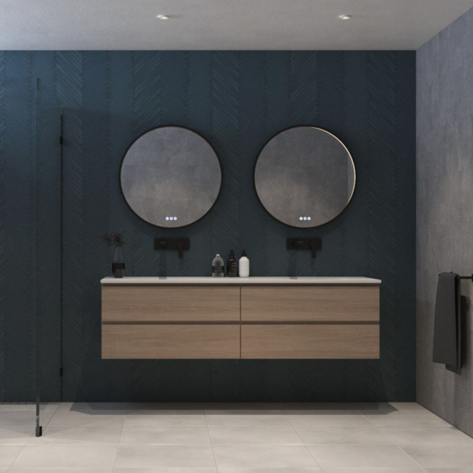 Radiant Olek LED Mirror 600mm - 900mm - Black