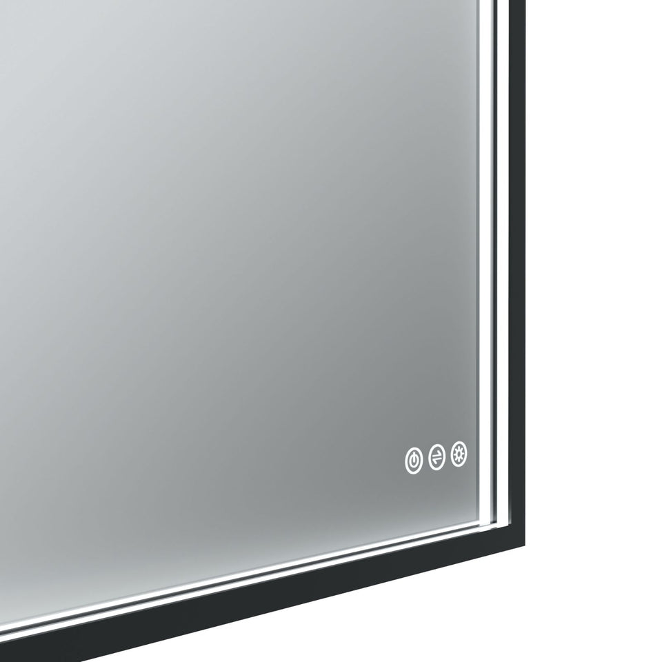 Radiant Roek 600mm x 800mm LED Mirror - Black