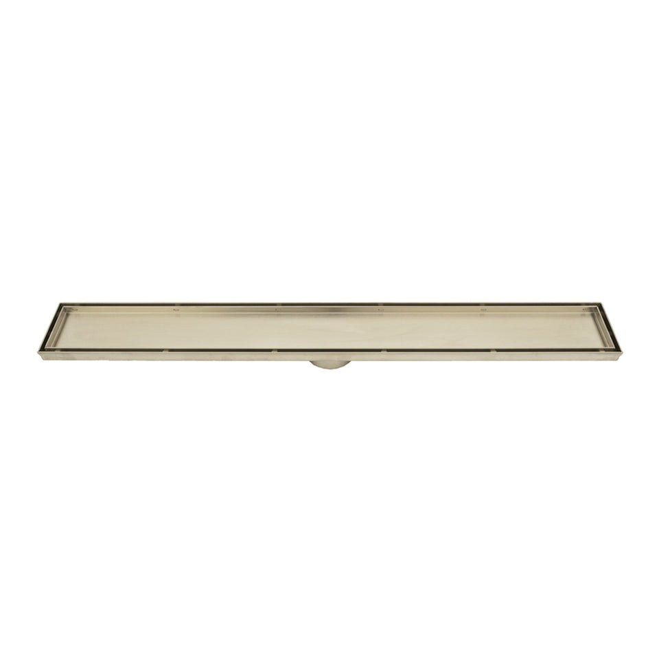 Radiant Tile Insert Linear Shower Grate - Warm Brushed Nickel