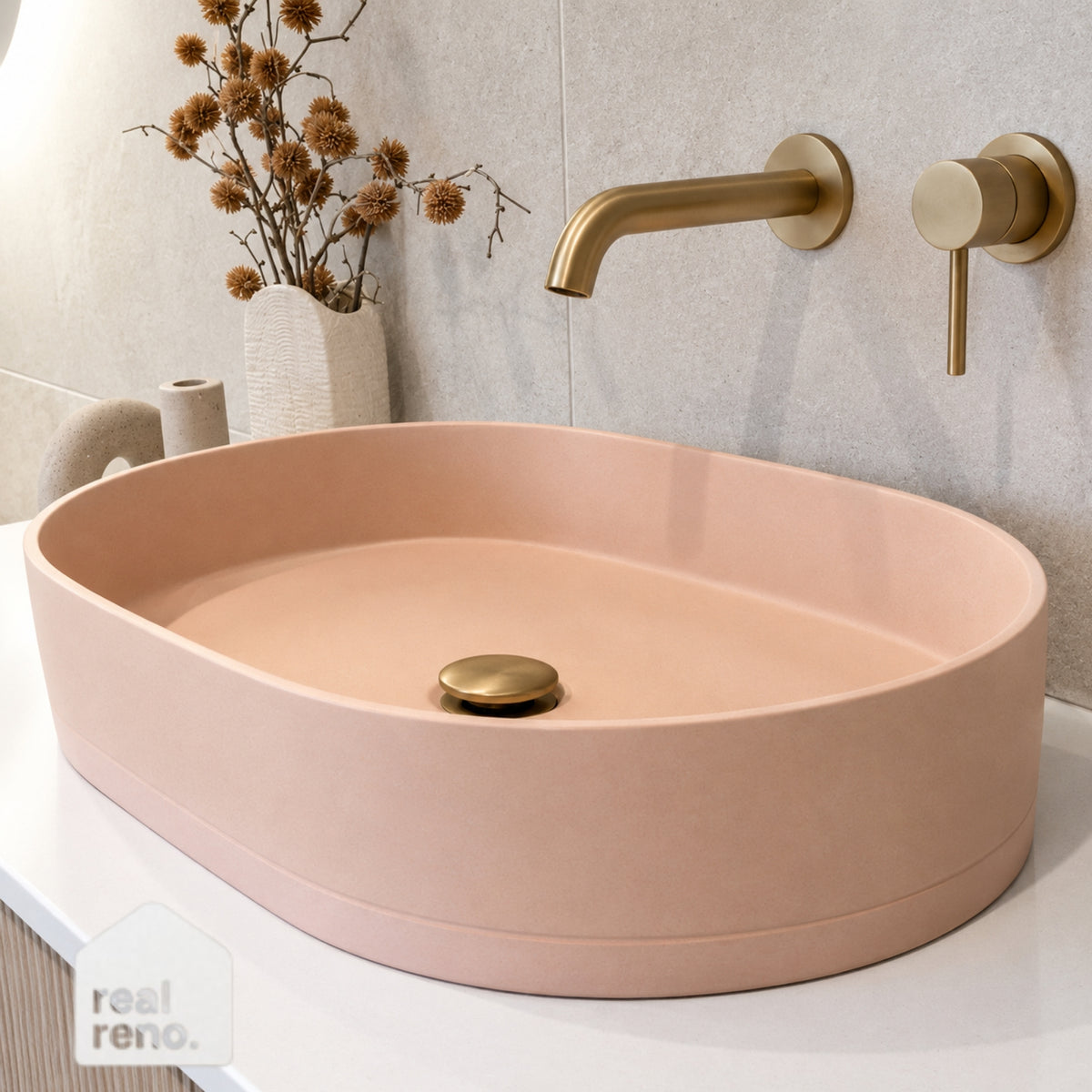 Caroma Liano II Lead Free Wall Basin/Bath Mixer Set Brushed Brass 96352BB6AF - The Blue Space