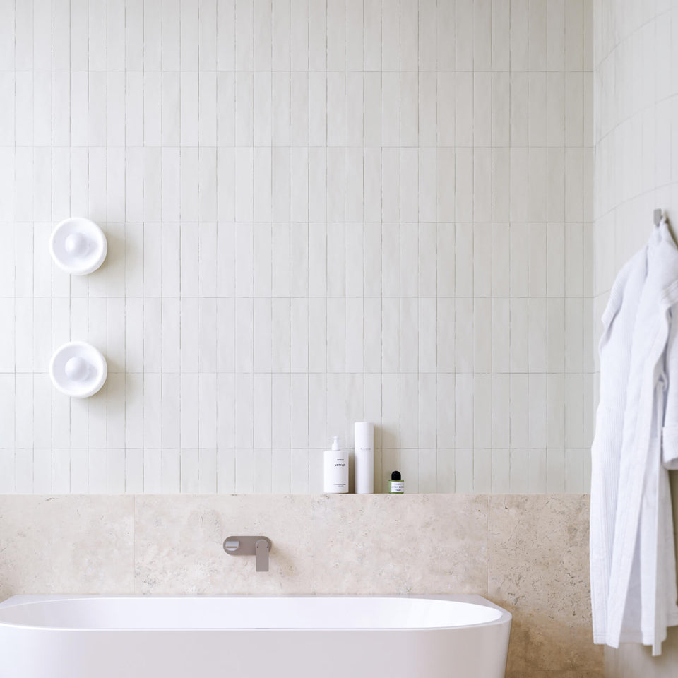 Tumbled Natural Calacatta Gold Marble Subway Tile 50mm x 200mm