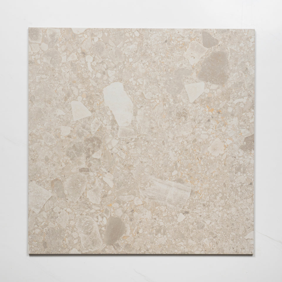 Southside Beige Terrazzo Matte Porcelain Tile P3 600mm x 600mm