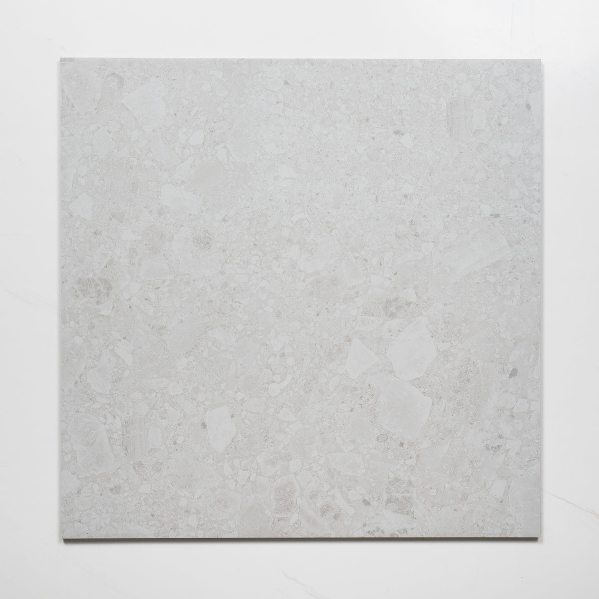 Single no Hand Southside White Terrazzo External Porcelain Tile P5 600mm x 600mm 6STUWHX - The Blue Space