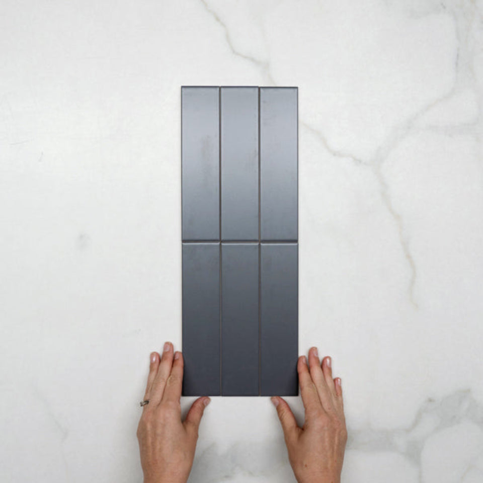 Sunset Iron Grey Satin Flat Ceramic Tile 50x200mm