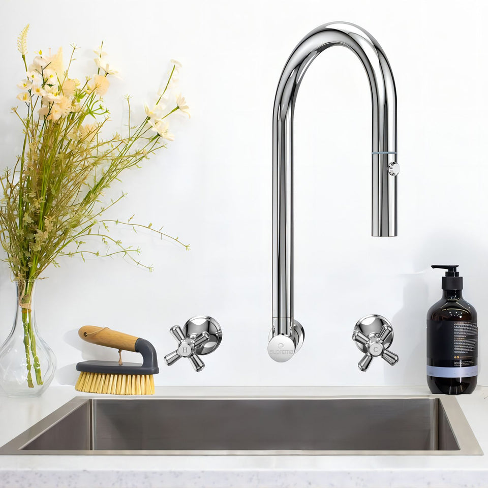 Suprema Retractable Wall Spout - Satin
