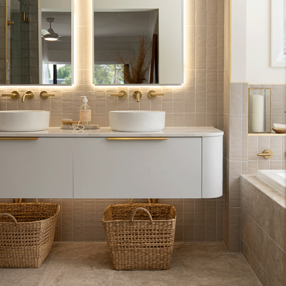 Timberline Santos Wall Hung Vanity with SilkSurface Top and Basin
