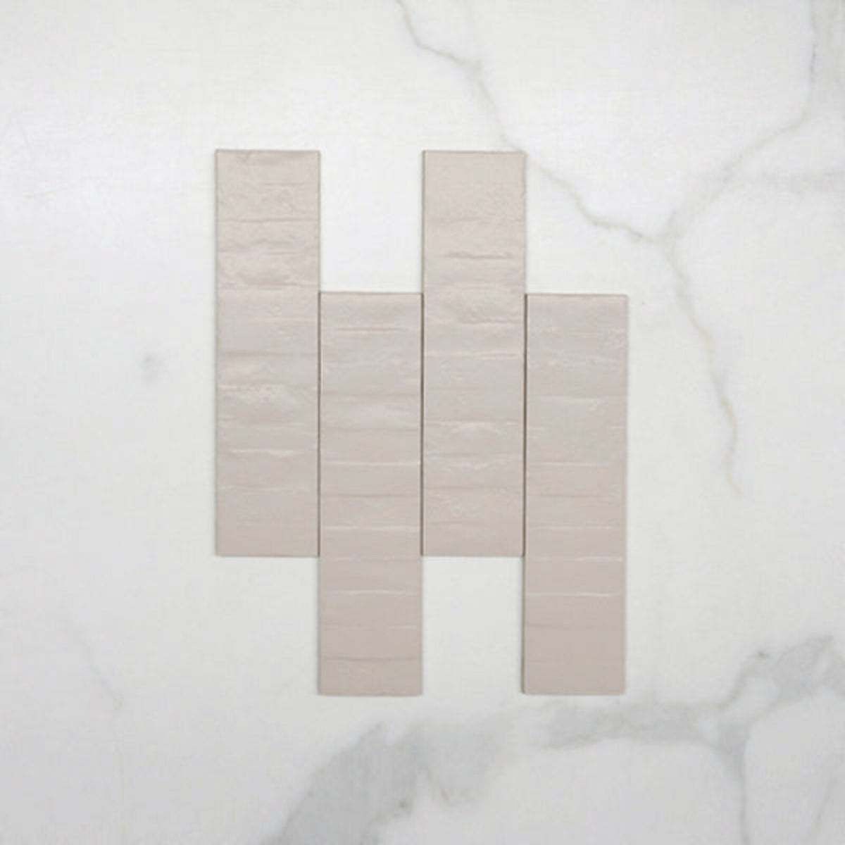 Pattern No Hand Taupe Olivia Feature Subway Matte 75 x 300mm Porcelain - The Blue Space