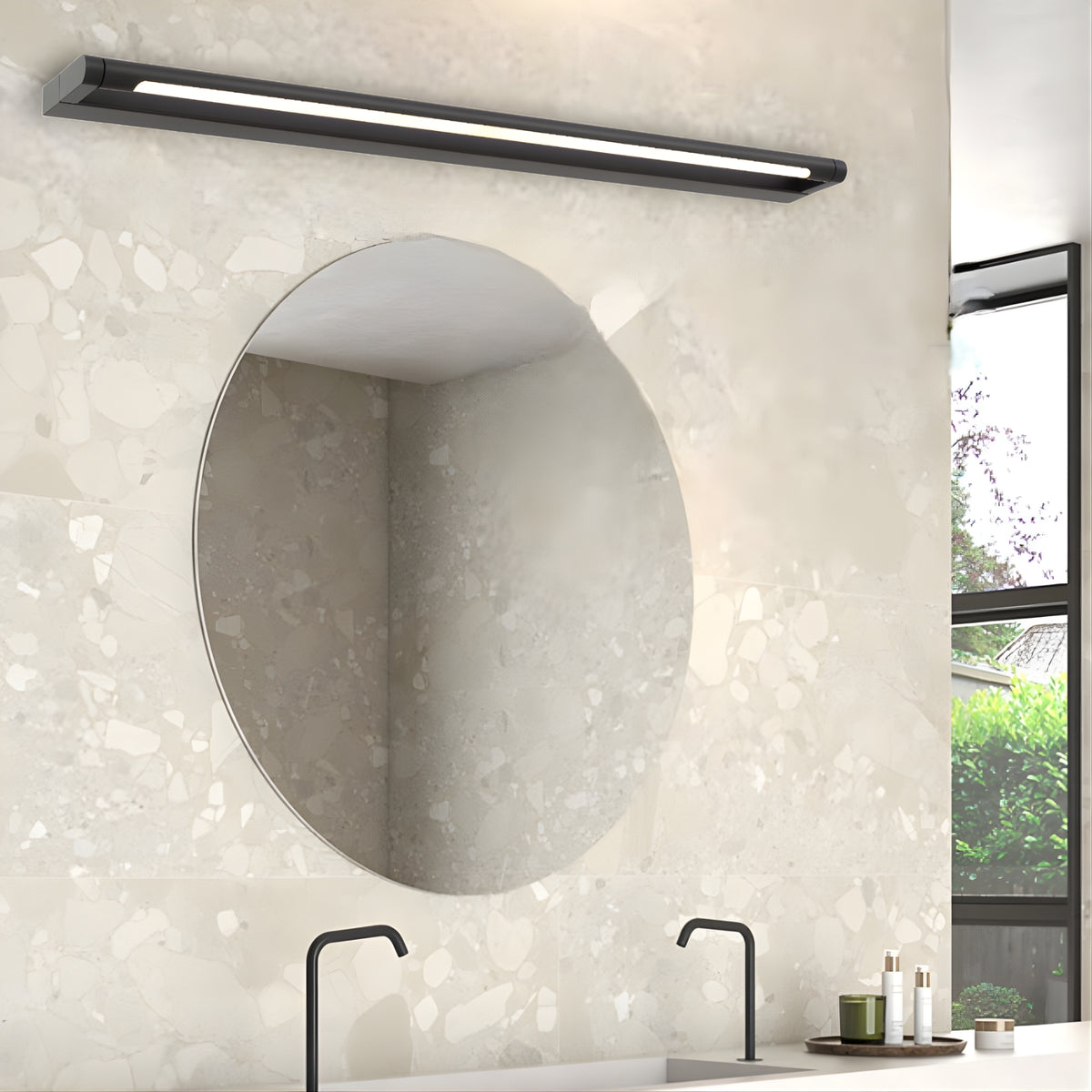 Bathroom Telbix Arvin 80 Vanity Wall Light Black ARVINWB80-BK3C - The Blue Space