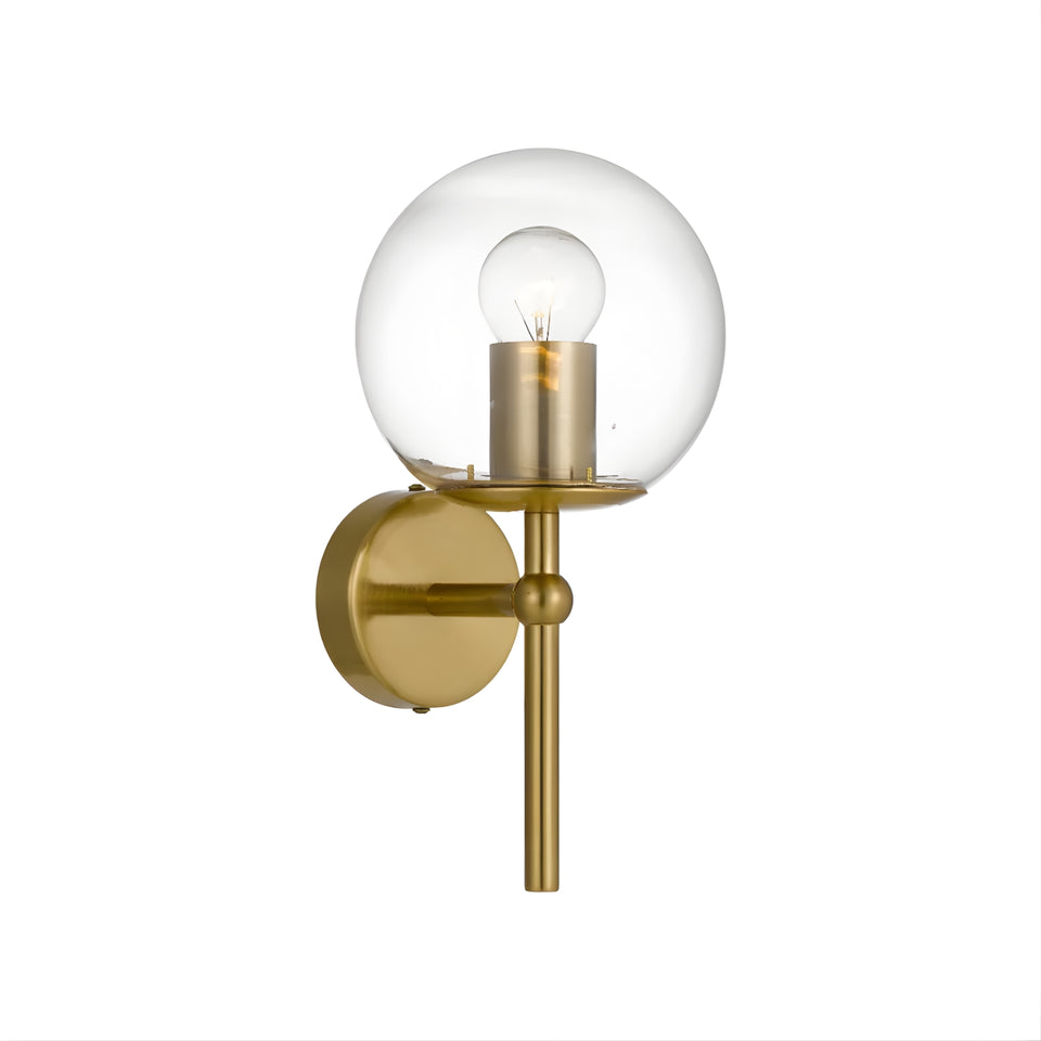 Telbix Eterna 1 Wall Light Antique Gold Clear