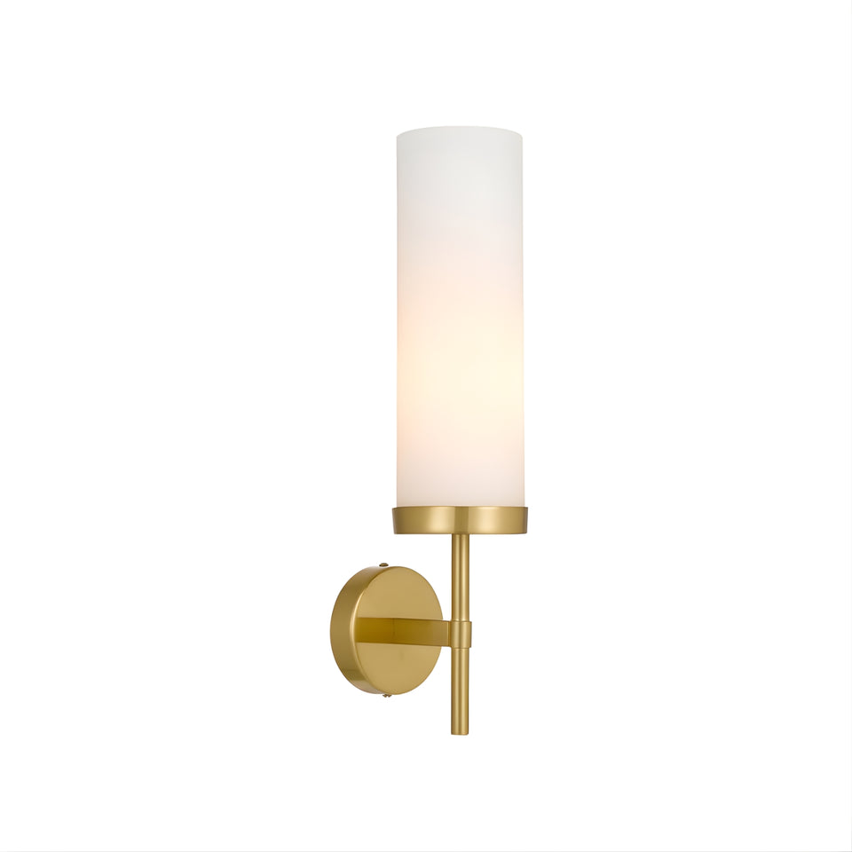Telbix Garot Wall Light Antique Gold Clear Opal Matte